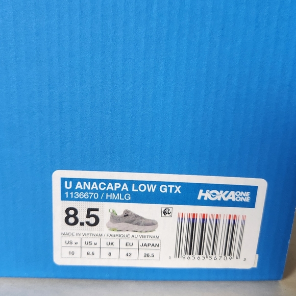 NWT HOKA Anacapa One One Low GTX Hiking Sneakers Shoes Size 10 - Picture 8 of 8